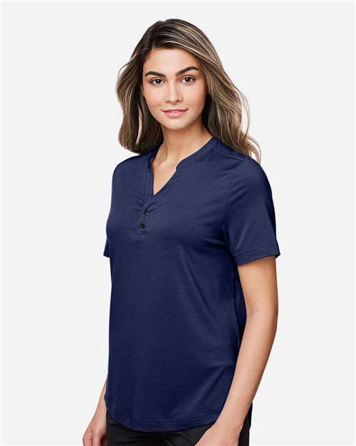 North End Women's JAQ Snap-Up Stretch Performance Polo - NE100W Classic Navy