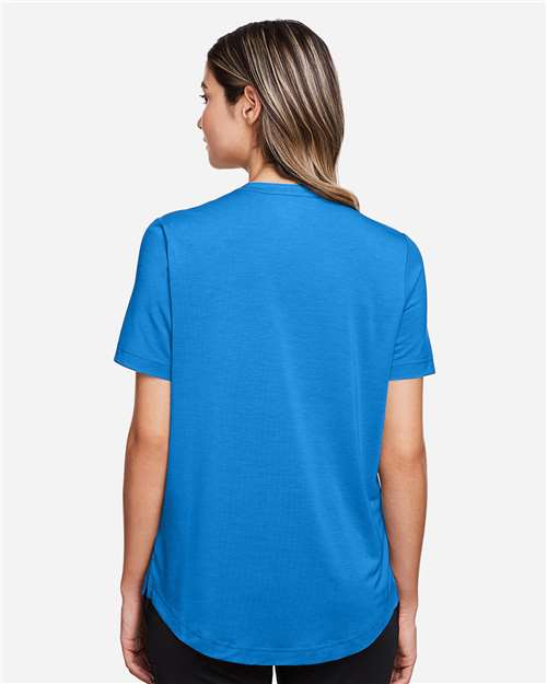 North End Women's JAQ Snap-Up Stretch Performance Polo - NE100W Light Nautical Blue