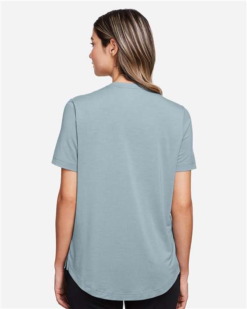 North End Women's JAQ Snap-Up Stretch Performance Polo - NE100W Opal Blue