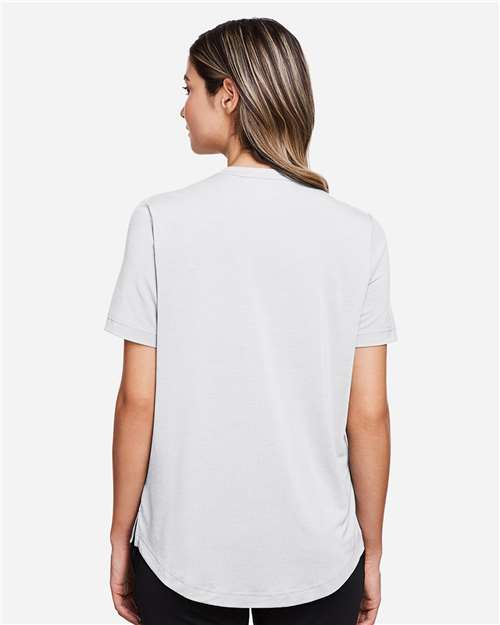 North End Women's JAQ Snap-Up Stretch Performance Polo - NE100W Platinum