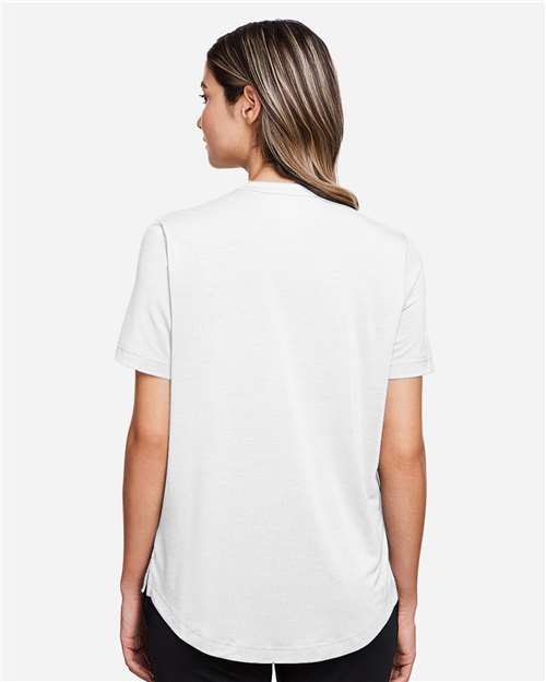 North End Women's JAQ Snap-Up Stretch Performance Polo - NE100W White