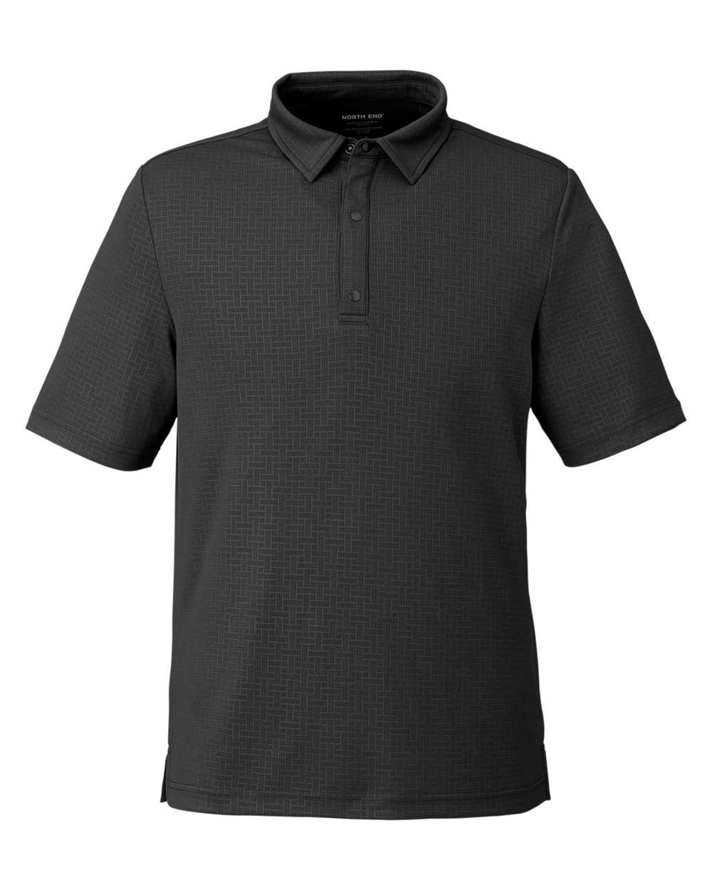 North End Men's Replay Recycled Pique Polo - NE102 Black
