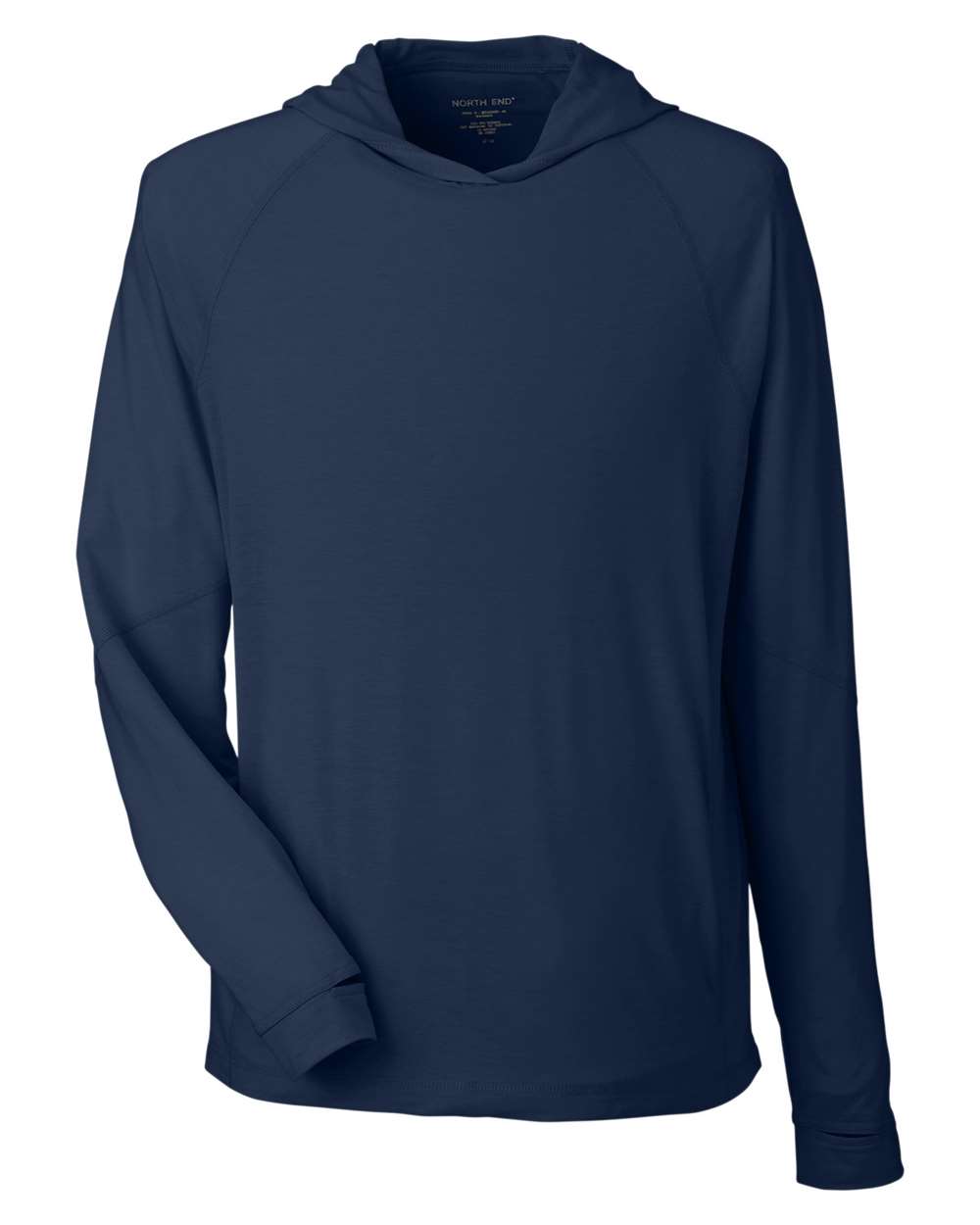 North End Unisex JAQ Stretch Performance Hooded Long Sleeve T-Shirt - NE105 Classic Navy