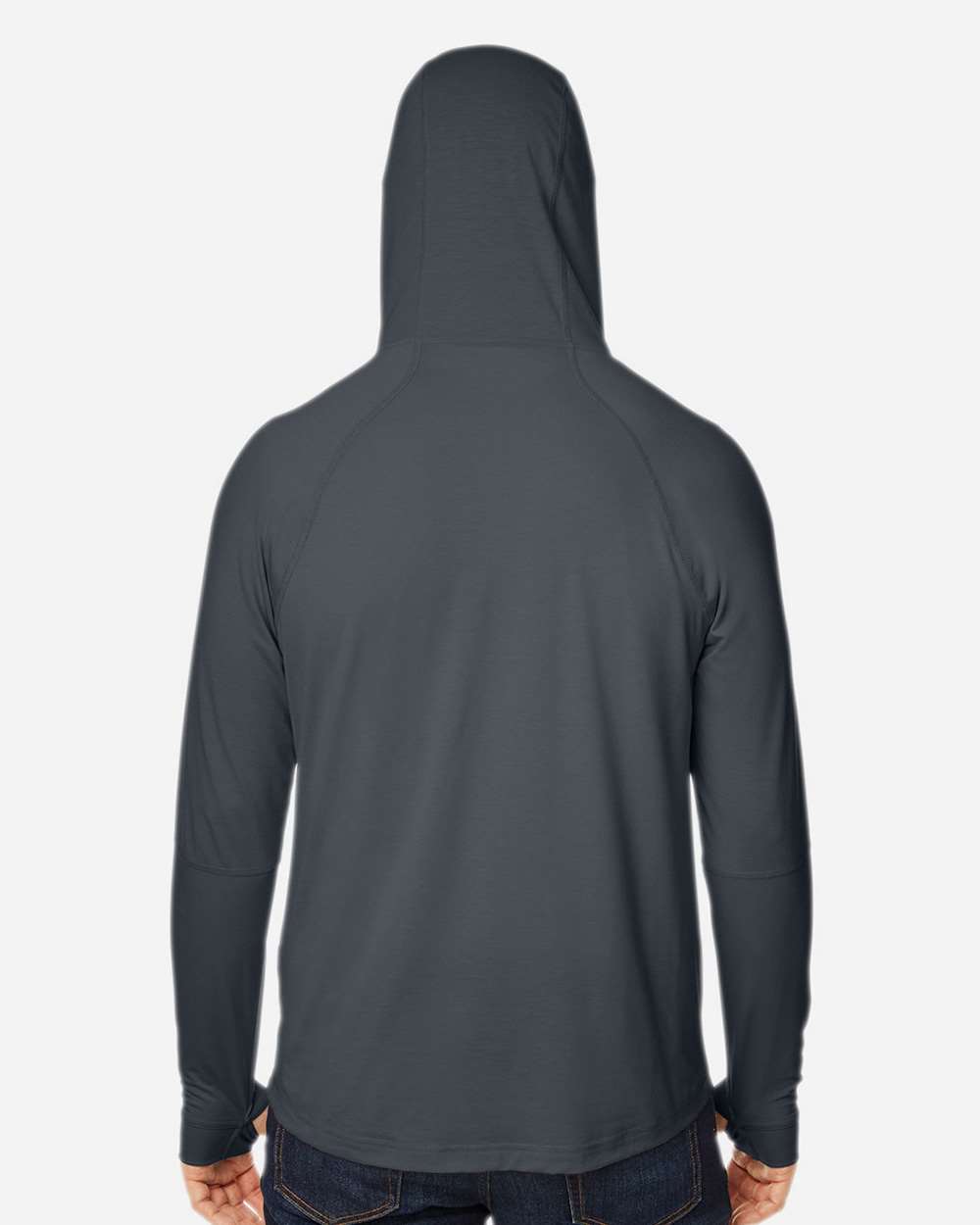North End Unisex JAQ Stretch Performance Hooded Long Sleeve T-Shirt - NE105 Carbon