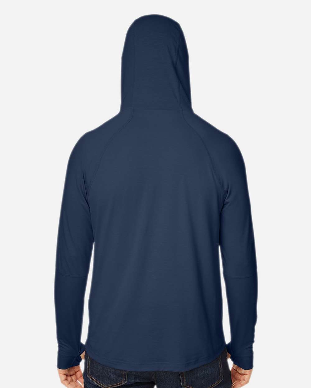 North End Unisex JAQ Stretch Performance Hooded Long Sleeve T-Shirt - NE105 Classic Navy