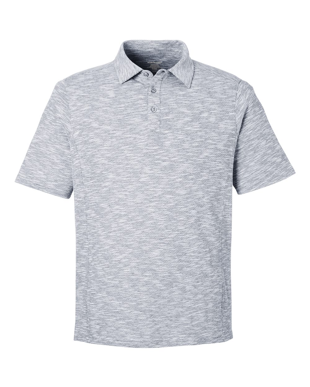 North End Men's Eclipse Jacquard Polo - NE115 Black Heather
