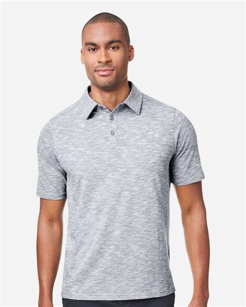 North End Men's Eclipse Jacquard Polo - NE115 Black Heather