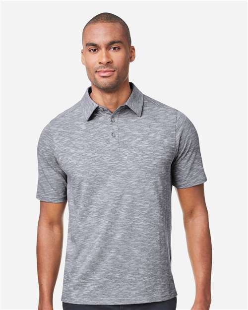 North End Men's Eclipse Jacquard Polo - NE115 Classic Navy Heather