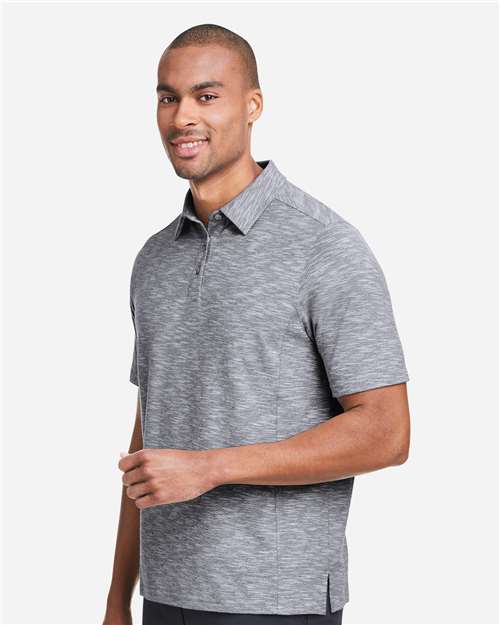 North End Men's Eclipse Jacquard Polo - NE115 Classic Navy Heather