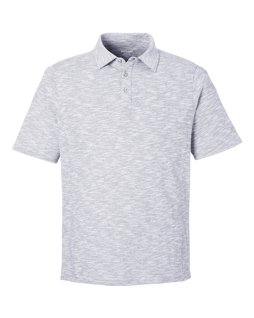North End Men's Eclipse Jacquard Polo - NE115 Platinum Heather