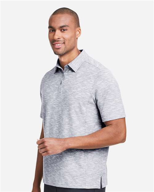 North End Men's Eclipse Jacquard Polo - NE115 Platinum Heather