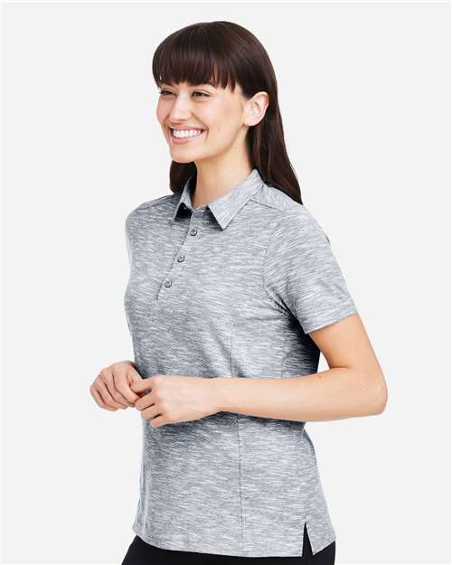 North End Women's Eclipse Jacquard Polo - NE115W Black Heather