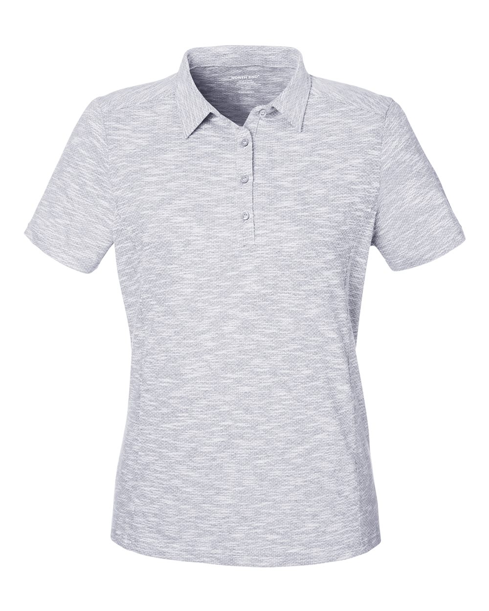 North End Women's Eclipse Jacquard Polo - NE115W Platinum Heather
