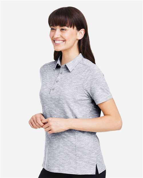North End Women's Eclipse Jacquard Polo - NE115W Platinum Heather