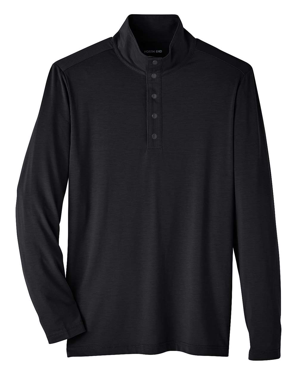 North End Men's JAQ Stretch Performance Snap-Neck Pullover - NE400 Black