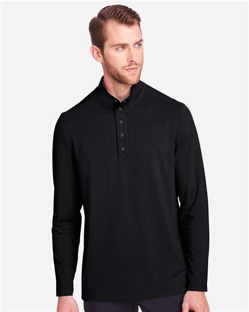 North End Men's JAQ Stretch Performance Snap-Neck Pullover - NE400 Black