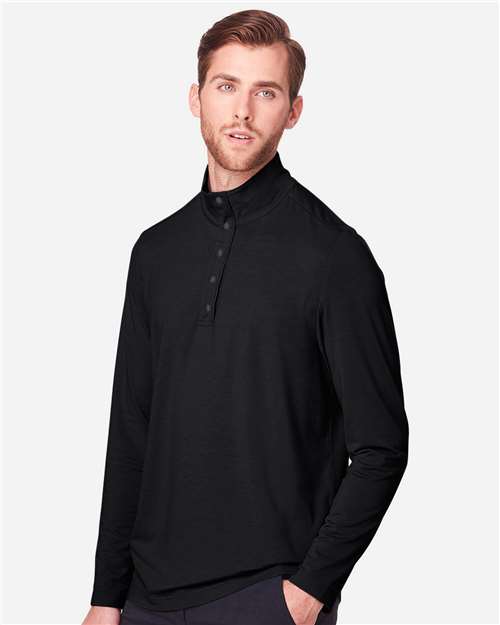 North End Men's JAQ Stretch Performance Snap-Neck Pullover - NE400 Black