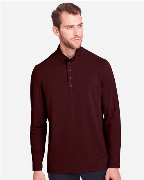 North End Men's JAQ Stretch Performance Snap-Neck Pullover - NE400 Burgundy