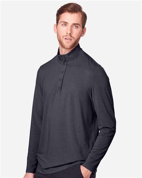 North End Men's JAQ Stretch Performance Snap-Neck Pullover - NE400 Carbon