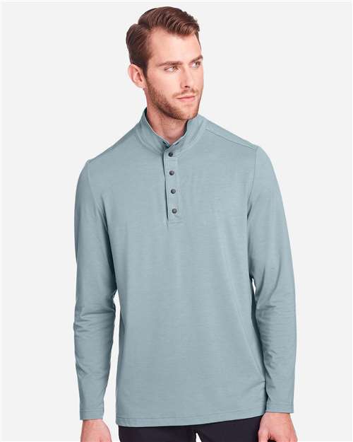 North End Men's JAQ Stretch Performance Snap-Neck Pullover - NE400 Opal Blue