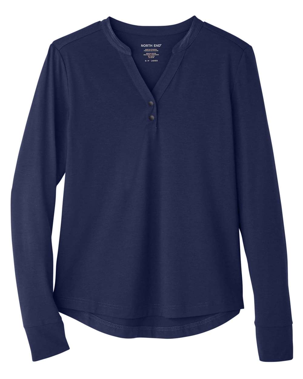 North End Women's JAQ Stretch Performance V-Neck Snap Pullover - NE400W Classic Navy