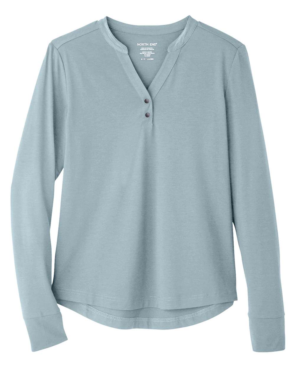 North End Women's JAQ Stretch Performance V-Neck Snap Pullover - NE400W Opal Blue