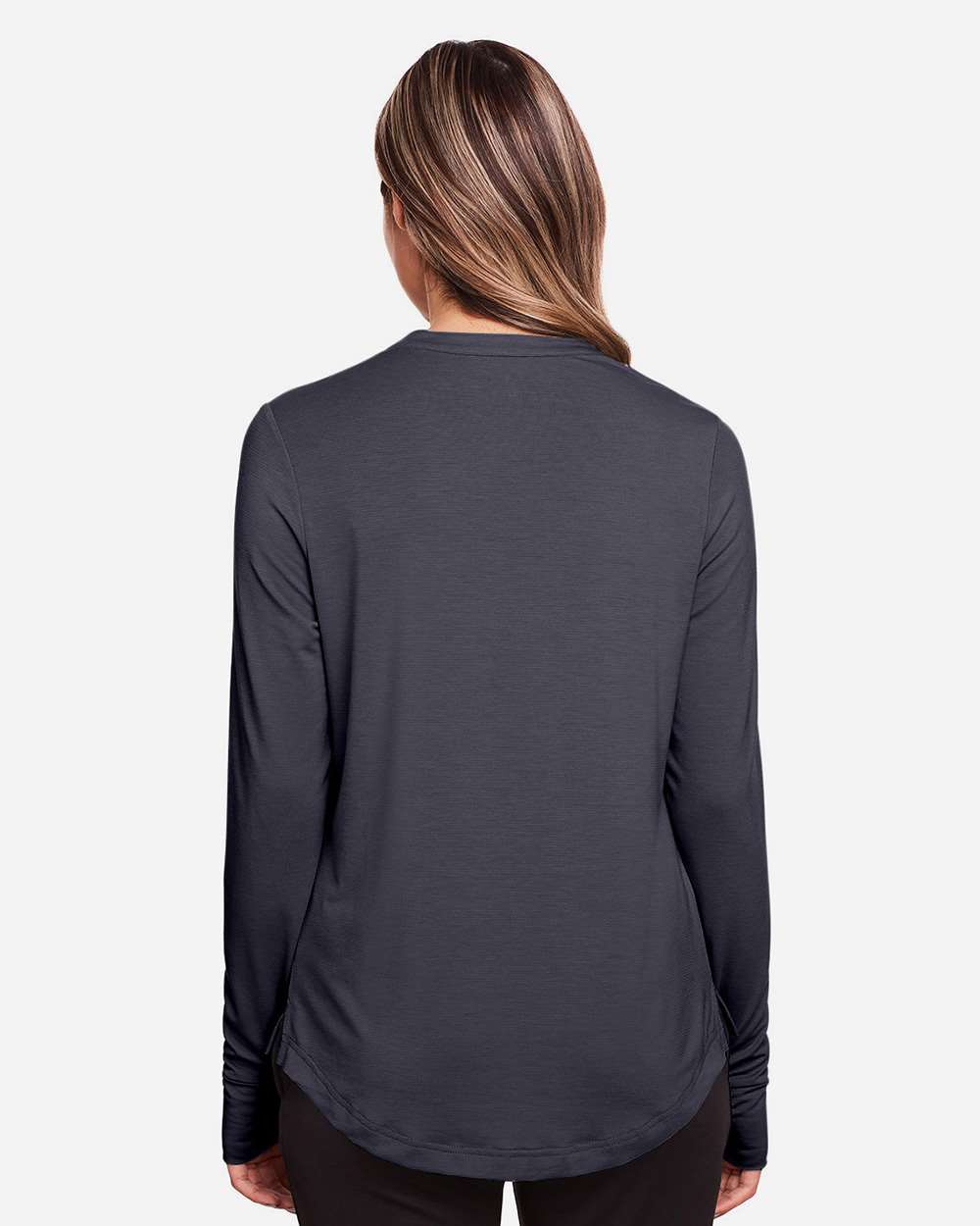 North End Women's JAQ Stretch Performance V-Neck Snap Pullover - NE400W Carbon