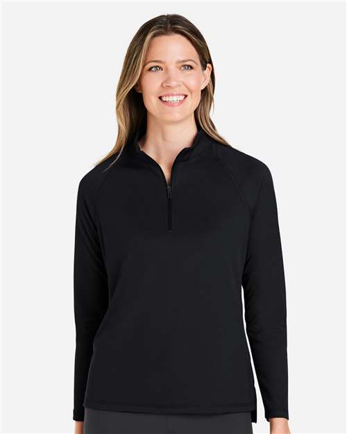 North End Women's Revive Coolcore® Quarter-Zip Pullover - NE410W Black