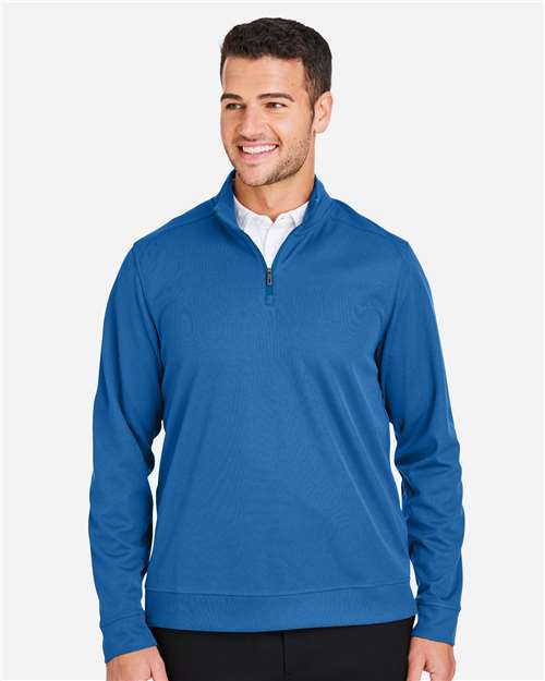 North End Men's Express Tech Performance Pique Quarter-Zip Pullover - NE412 Light Nautical Blue