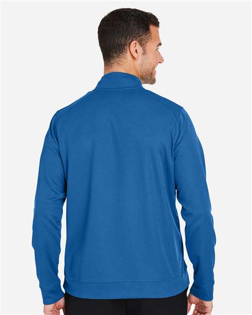 North End Men's Express Tech Performance Pique Quarter-Zip Pullover - NE412 Light Nautical Blue