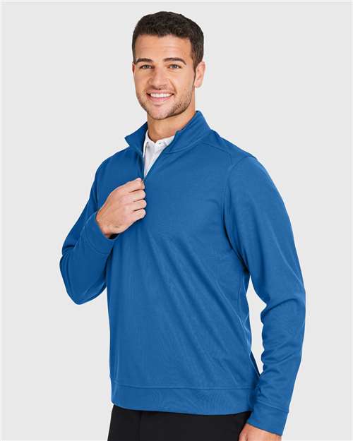 North End Men's Express Tech Performance Pique Quarter-Zip Pullover - NE412 Light Nautical Blue