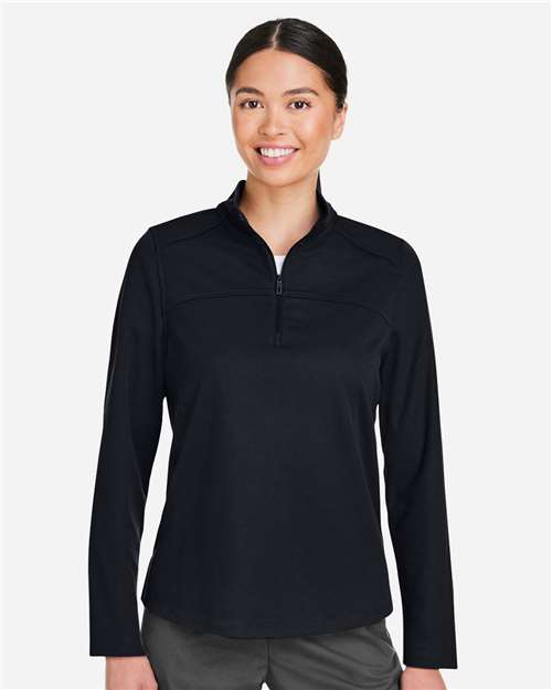 North End Women's Express Tech Performance Pique Quarter-Zip Pullover - NE412W Black