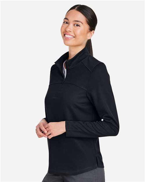 North End Women's Express Tech Performance Pique Quarter-Zip Pullover - NE412W Black