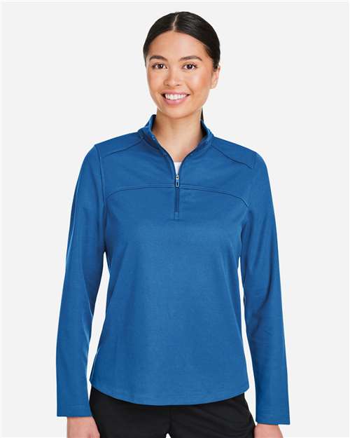 North End Women's Express Tech Performance Pique Quarter-Zip Pullover - NE412W Light Nautical Blue