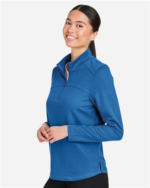 North End Women's Express Tech Performance Pique Quarter-Zip Pullover - NE412W Light Nautical Blue