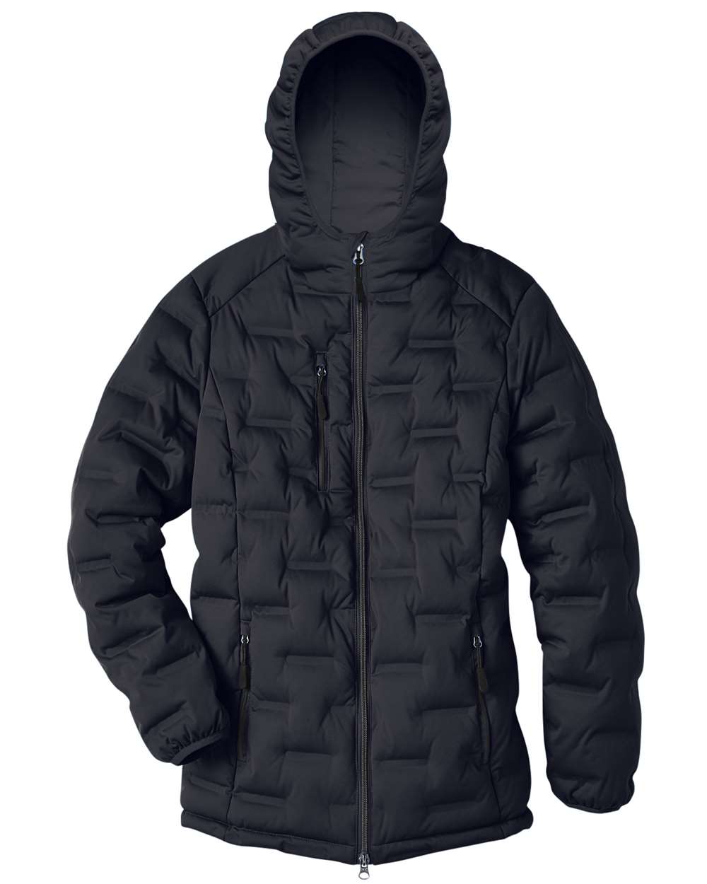 North End Women's Loft Puffer Jacket - NE708W Black- Carbon