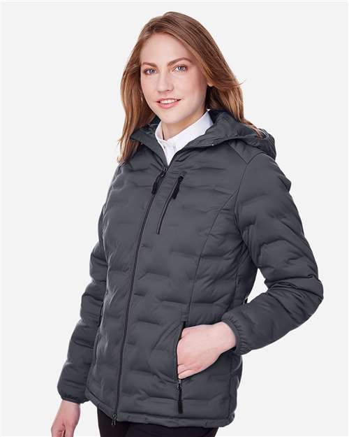 North End Women's Loft Puffer Jacket - NE708W Carbon- Black