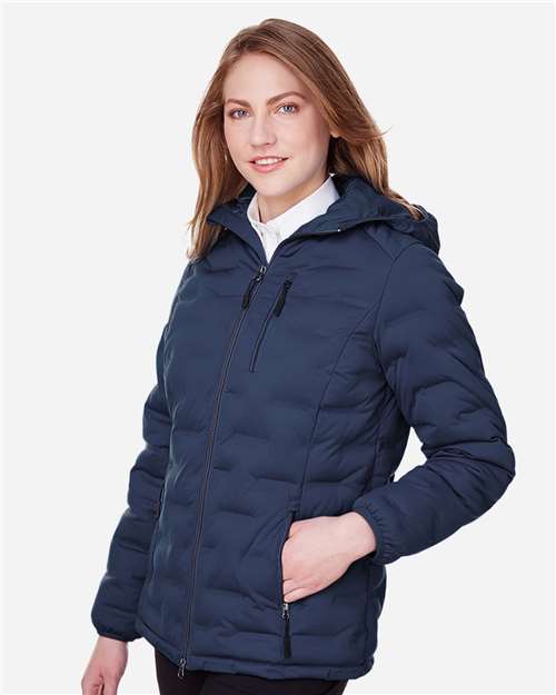 North End Women's Loft Puffer Jacket - NE708W Classic Navy- Carbon
