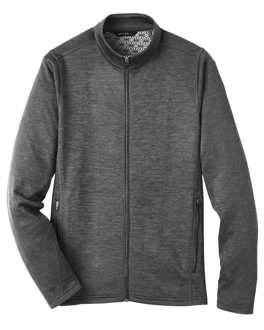 North End Men's Flux 2.0 Full-Zip Jacket - NE712 Carbon Heather- Black