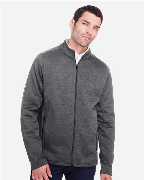North End Men's Flux 2.0 Full-Zip Jacket - NE712 Carbon Heather- Black