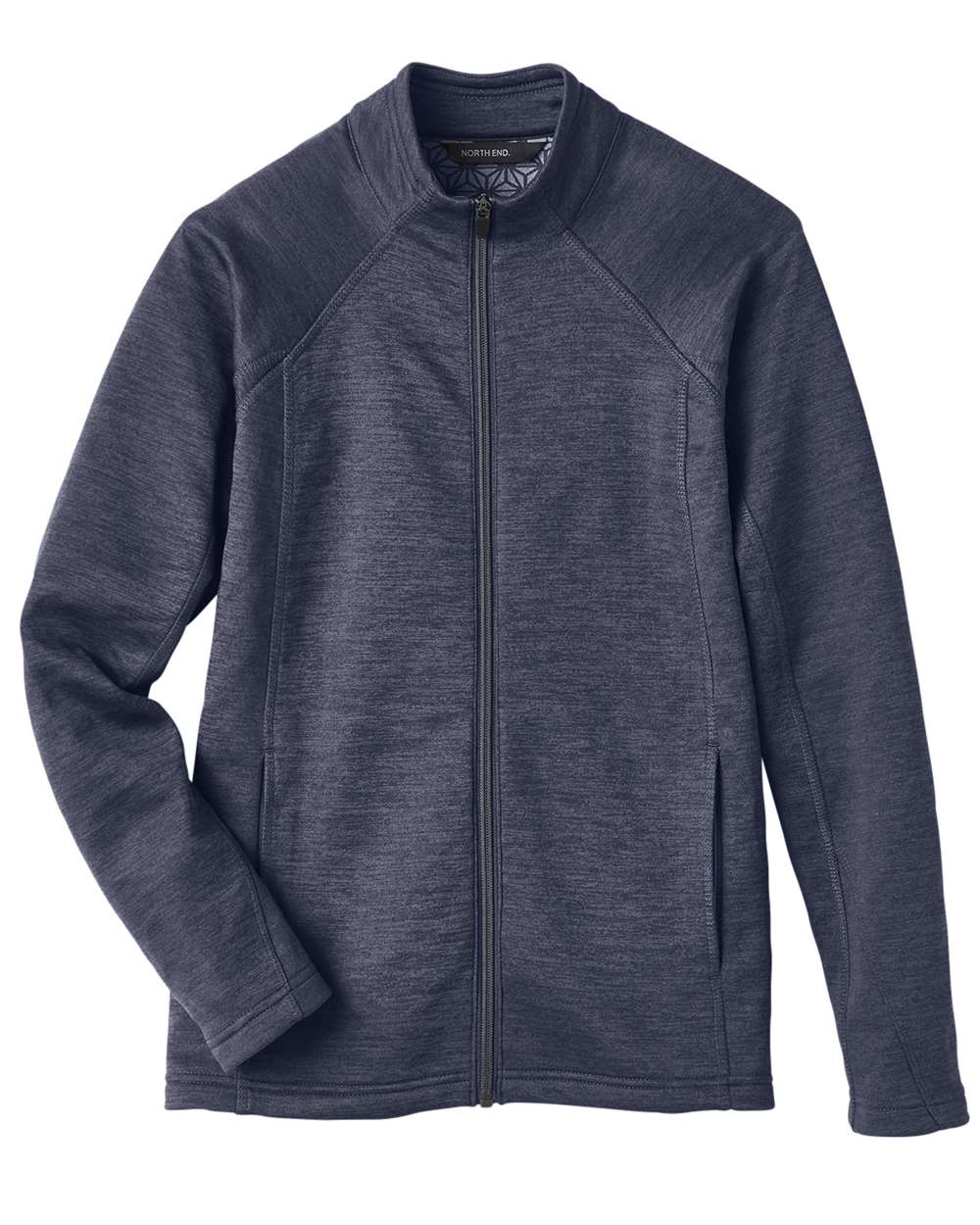 North End Women's Flux 2.0 Full-Zip Jacket - NE712W Classic Navy Heather- Carbon