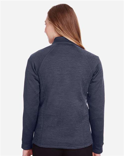 North End Women's Flux 2.0 Full-Zip Jacket - NE712W Classic Navy Heather- Carbon