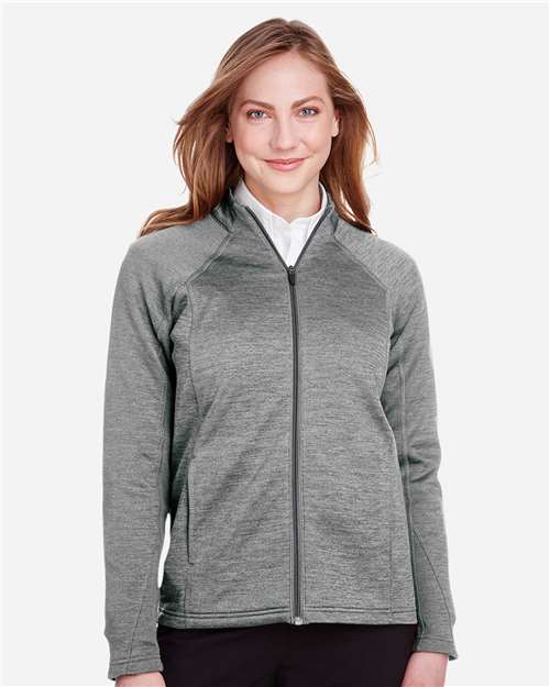 North End Women's Flux 2.0 Full-Zip Jacket - NE712W Light Heather- Carbon