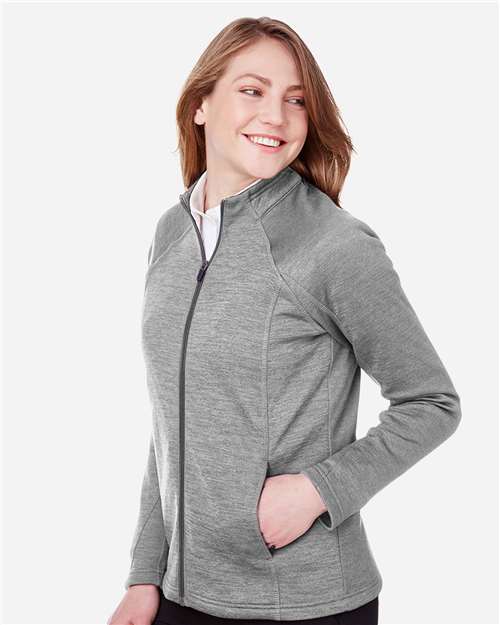 North End Women's Flux 2.0 Full-Zip Jacket - NE712W Light Heather- Carbon