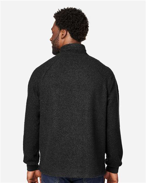 North End Men's Aura Sweater Fleece Quarter-Zip Pullover - NE713 Black- Black