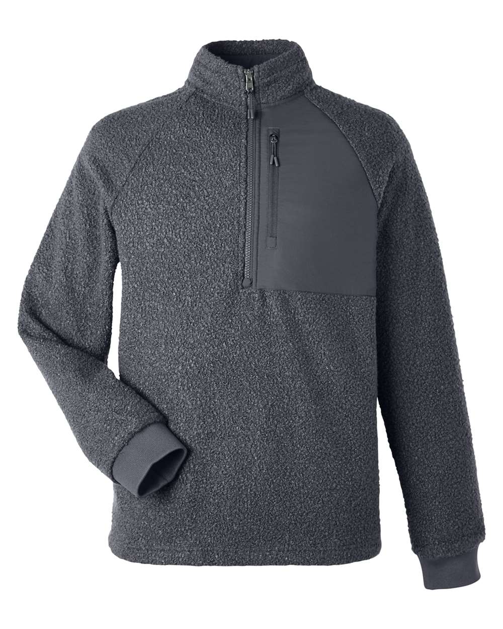 North End Men's Aura Sweater Fleece Quarter-Zip Pullover - NE713 Carbon- Carbon