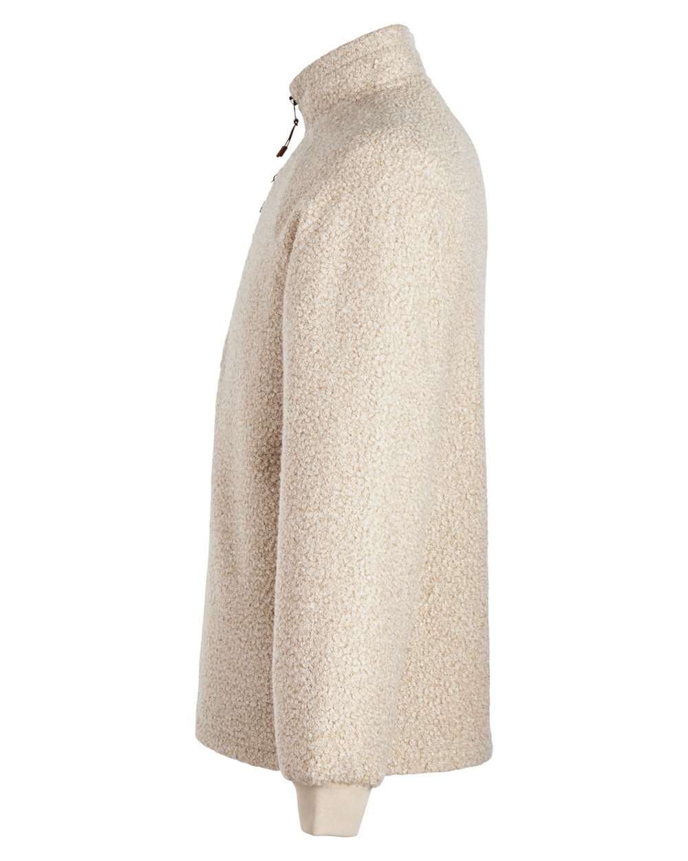 North End Men's Aura Sweater Fleece Quarter-Zip Pullover - NE713 Oatmeal Heather- Teak