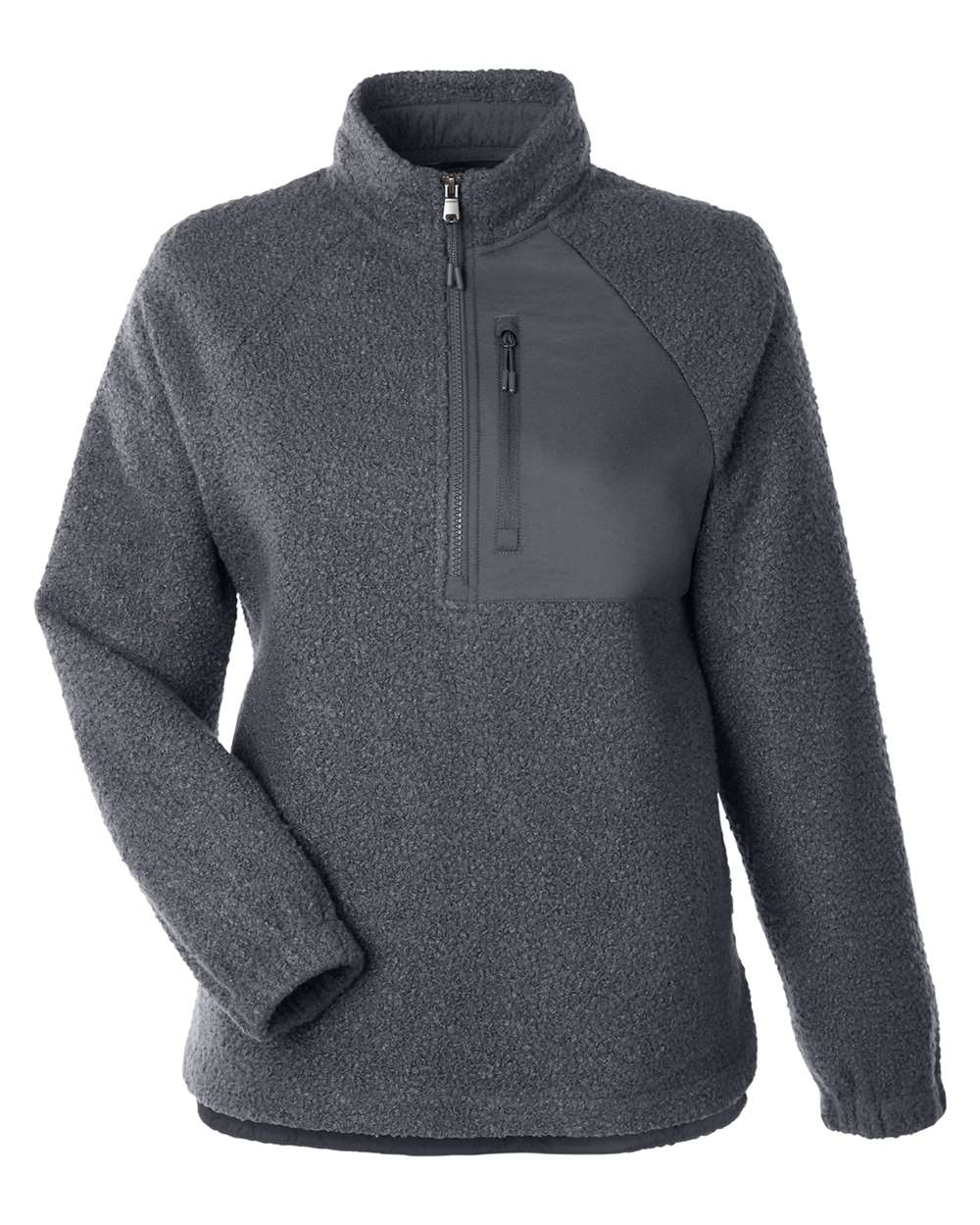 North End Women's Aura Sweater Fleece Quarter-Zip Pullover - NE713W Carbon- Carbon
