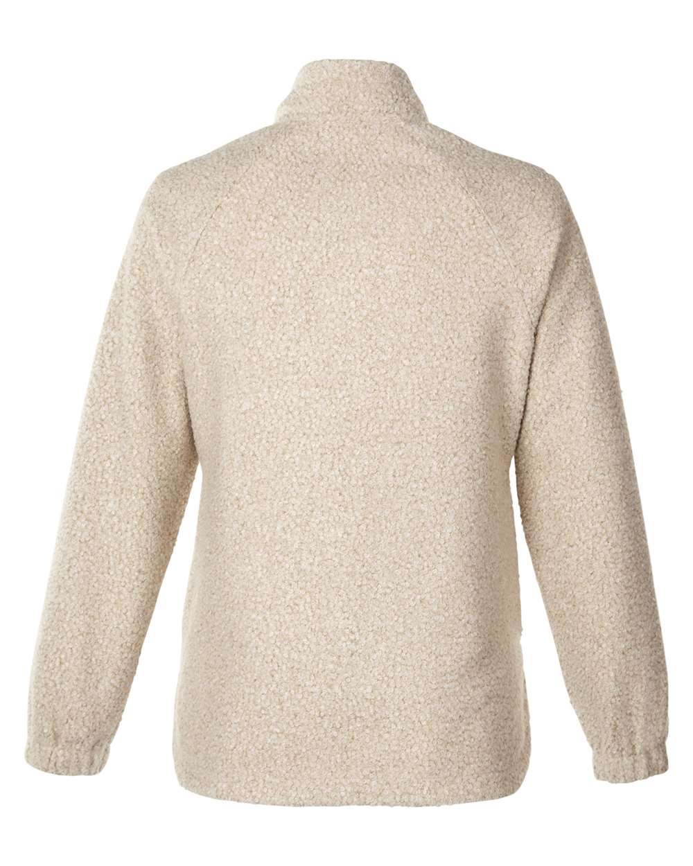 North End Women's Aura Sweater Fleece Quarter-Zip Pullover - NE713W Oatmeal Heather- Teak
