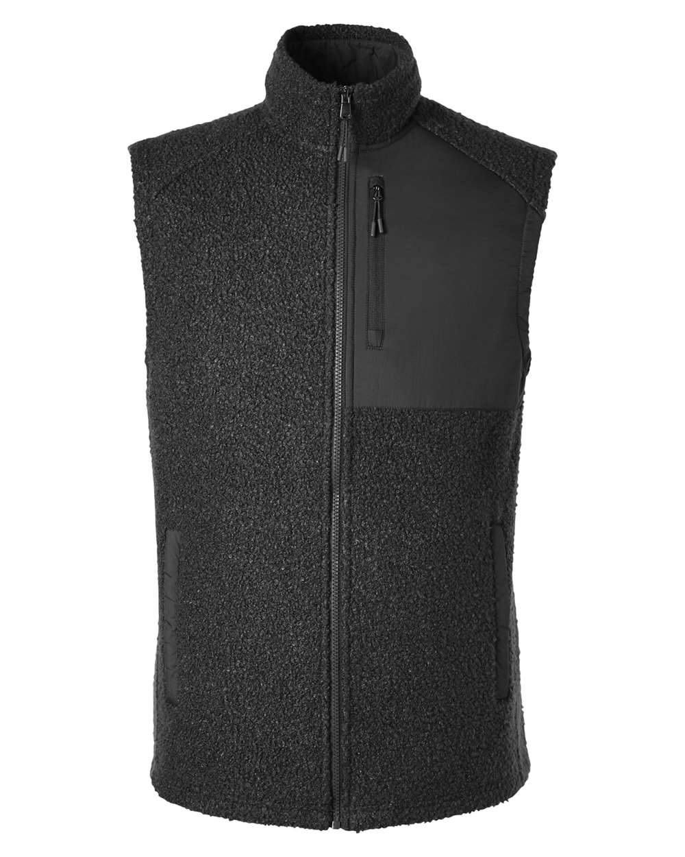 North End Men's Aura Sweater Fleece Vest - NE714 Black- Black